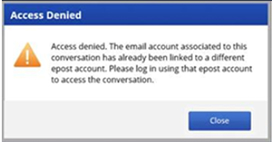 Connect &ldquo;Access Denied&rdquo; error message.